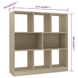 Bokhylle sonoma eik 97,5×29,5×100 cm konstruert tre