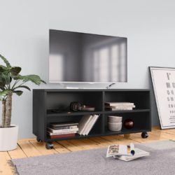 TV-benk med hjul svart 90x35x35 cm konstruert tre