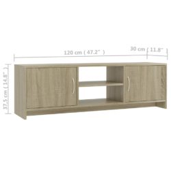 TV-benk sonoma eik 120x30x37,5 cm konstruert tre