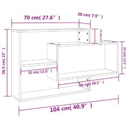 Vegghyller sonoma eik 104x20x58,5 cm konstruert tre