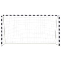 Fotballmål 300x160x90 cm metall svart og hvit