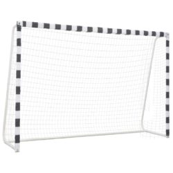 Fotballmål 300x200x90 cm metall svart og hvit