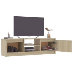 TV-benk sonoma eik 120x30x35,5 cm konstruert tre