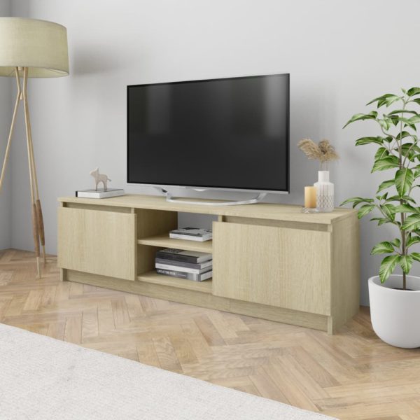 TV-benk sonoma eik 120x30x35,5 cm konstruert tre