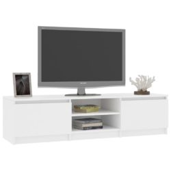 TV-benk hvit 140x40x35,5 cm konstruert tre