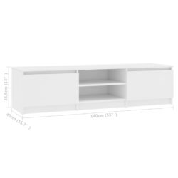 TV-benk hvit 140x40x35,5 cm konstruert tre