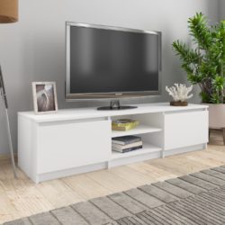 TV-benk hvit 140x40x35,5 cm konstruert tre