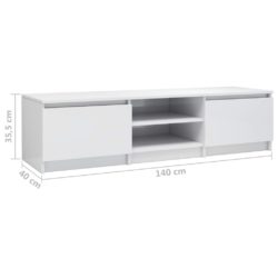 TV-benk høyglans hvit 140x40x35,5 cm konstruert tre