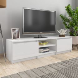 TV-benk høyglans hvit 140x40x35,5 cm konstruert tre