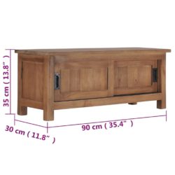 TV-benk 90x30x35 cm heltre teak