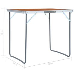 Sammenleggbart campingbord med metallramme 80×60 cm