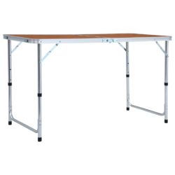 Sammenleggbart campingbord aluminium 120×60 cm