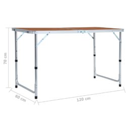 Sammenleggbart campingbord aluminium 120×60 cm