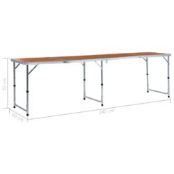 Sammenleggbart campingbord aluminium 240×60 cm