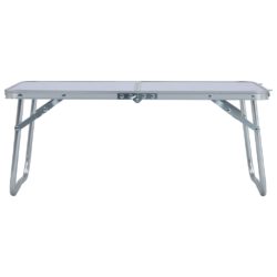 Sammenleggbart campingbord hvit aluminium 60×40 cm