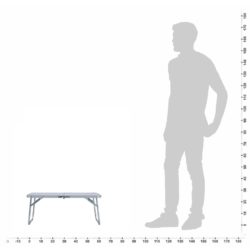 Sammenleggbart campingbord hvit aluminium 60×40 cm