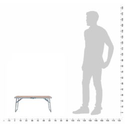 Sammenleggbart campingbord brun aluminium 60×40 cm