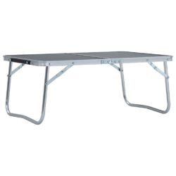 Sammenleggbart campingbord grå aluminium 60×40 cm