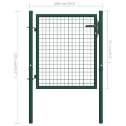 Hageport stål 100×75 cm grønn