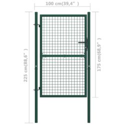 Hageport stål 100×175 cm grønn
