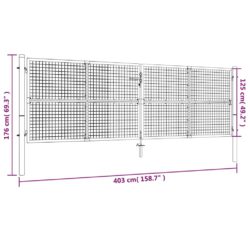 Nettinghageport stål 390×125 cm grønn