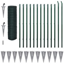 Euro gjerde stål 25×1,7 m grønn