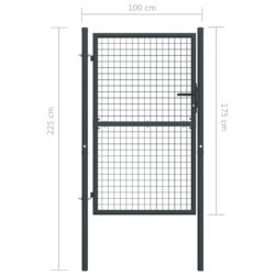 Hageport netting galvanisert stål 100×225 cm grå