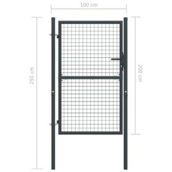 Hageport netting galvanisert stål 100×250 cm grå