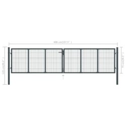 Hageport netting galvanisert stål 400×125 cm grå