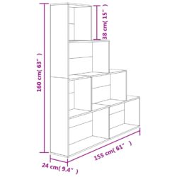 Bokhylle/Romdeler sonoma eik 155x24x160 cm konstruert tre