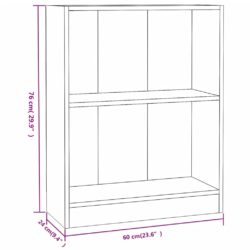 Bokhylle høyglans hvit 60x24x76 cm konstruert tre