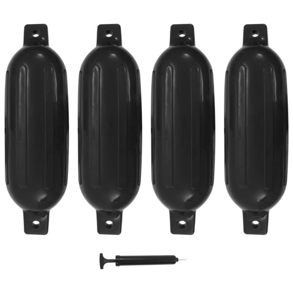 Båtfender 4 stk svart 58,5×16,5 cm PVC