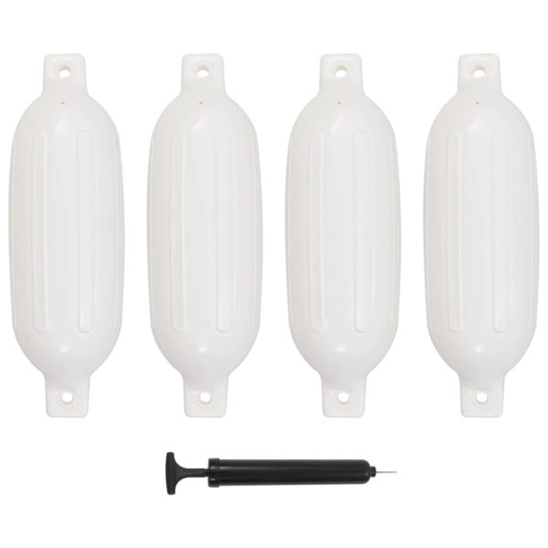 Båtfender 4 stk hvit 58,5×16,5 cm PVC