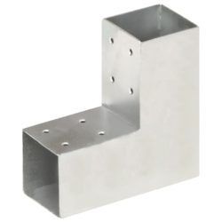 Stolpesko 4 stk L-form galvanisert metall 71×71 mm