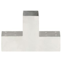 Stolpesko 4 stk T-form galvanisert metall 71×71 mm