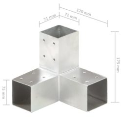 Stolpesko Y-form galvanisert metall 71×71 mm