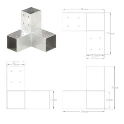 Stolpesko Y-form galvanisert metall 71×71 mm