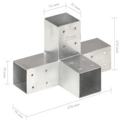 Stolpesko X-form galvanisert metall 71×71 mm