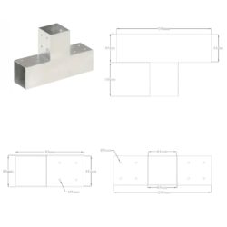 Stolpesko T-form galvanisert metall 81×81 mm