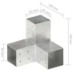 Stolpesko Y-form galvanisert metall 81×81 mm