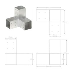 Stolpesko Y-form galvanisert metall 81×81 mm