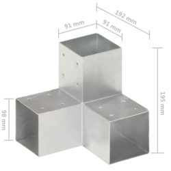 Stolpesko Y-form galvanisert metall 91×91 mm