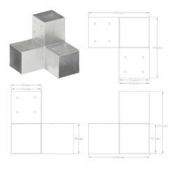 Stolpesko Y-form galvanisert metall 91×91 mm