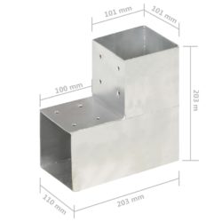 Stolpesko L-form galvanisert metall 101×101 mm