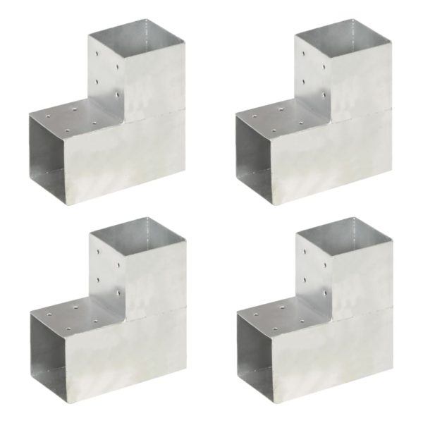 Stolpesko 4 stk L-form galvanisert metall 101×101 mm