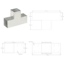 Stolpesko T-form galvanisert metall 101×101 mm