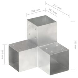 Stolpesko Y-form galvanisert metall 101×101 mm