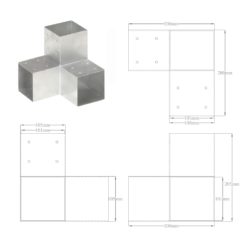 Stolpesko Y-form galvanisert metall 101×101 mm