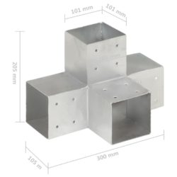 Stolpesko X-form galvanisert metall 101×101 mm