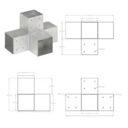 Stolpesko X-form galvanisert metall 101×101 mm